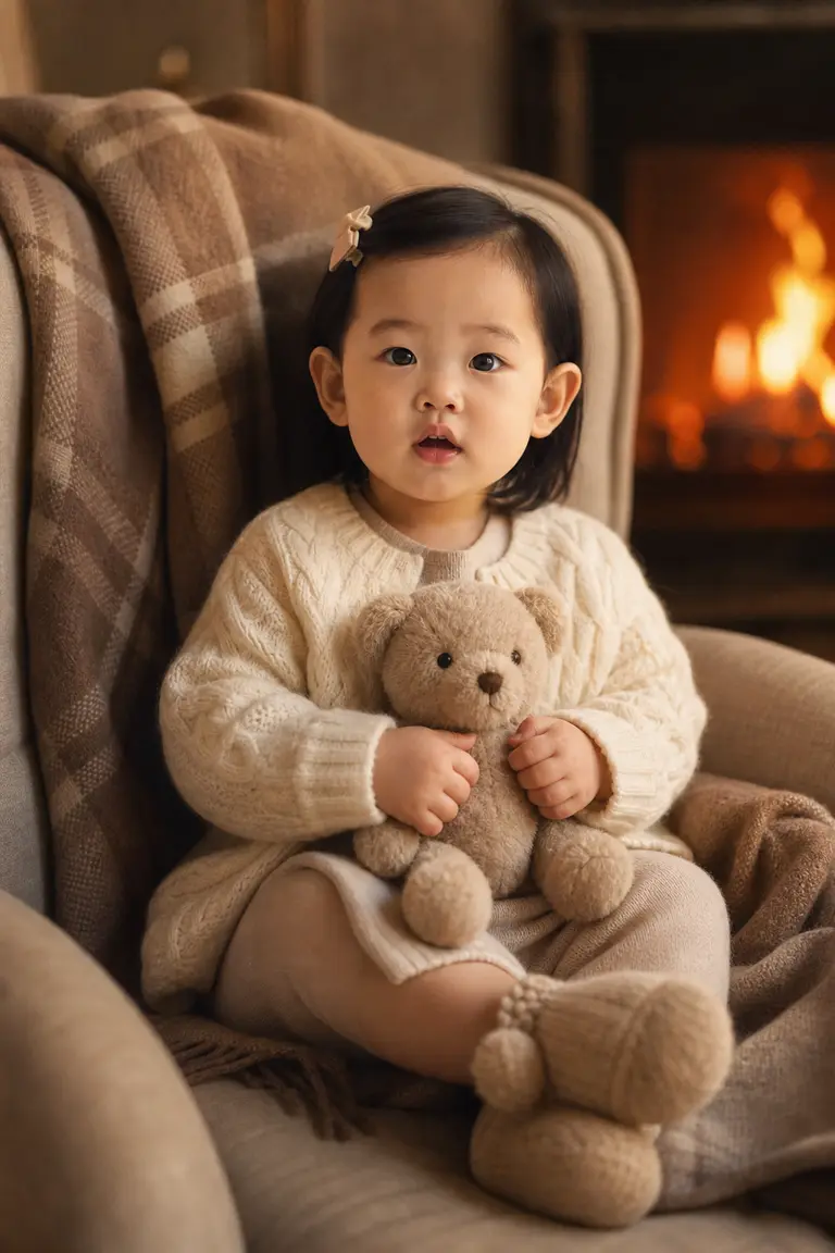 벽난로 앞 암체어 컷