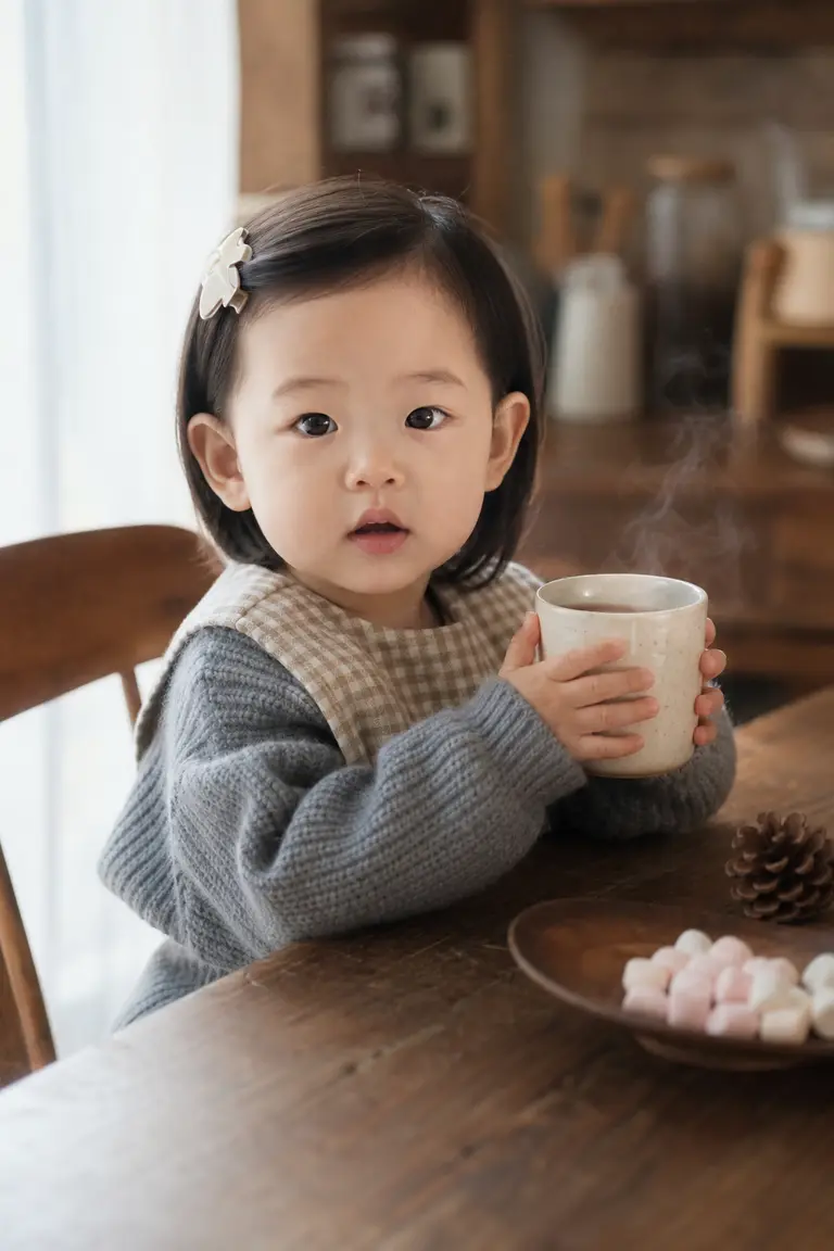 따뜻한 코코아 식탁 컷